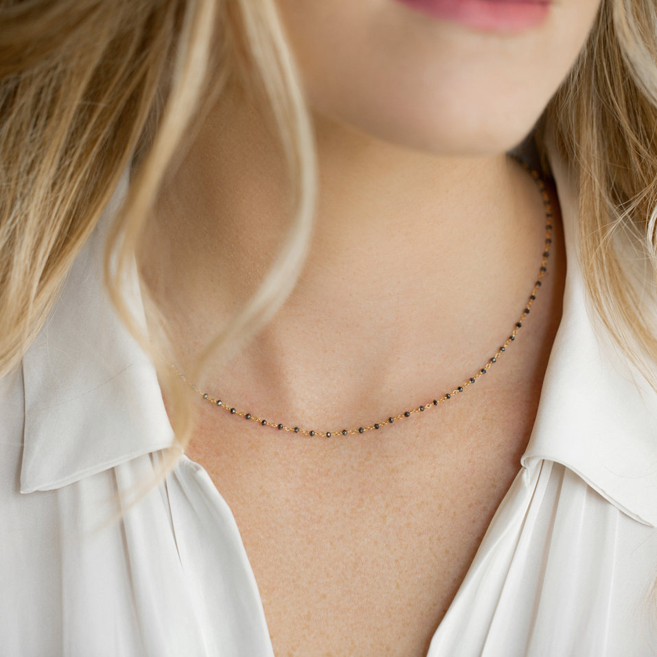 Náhrdelník s čiernymi diamantmi Dark Melody