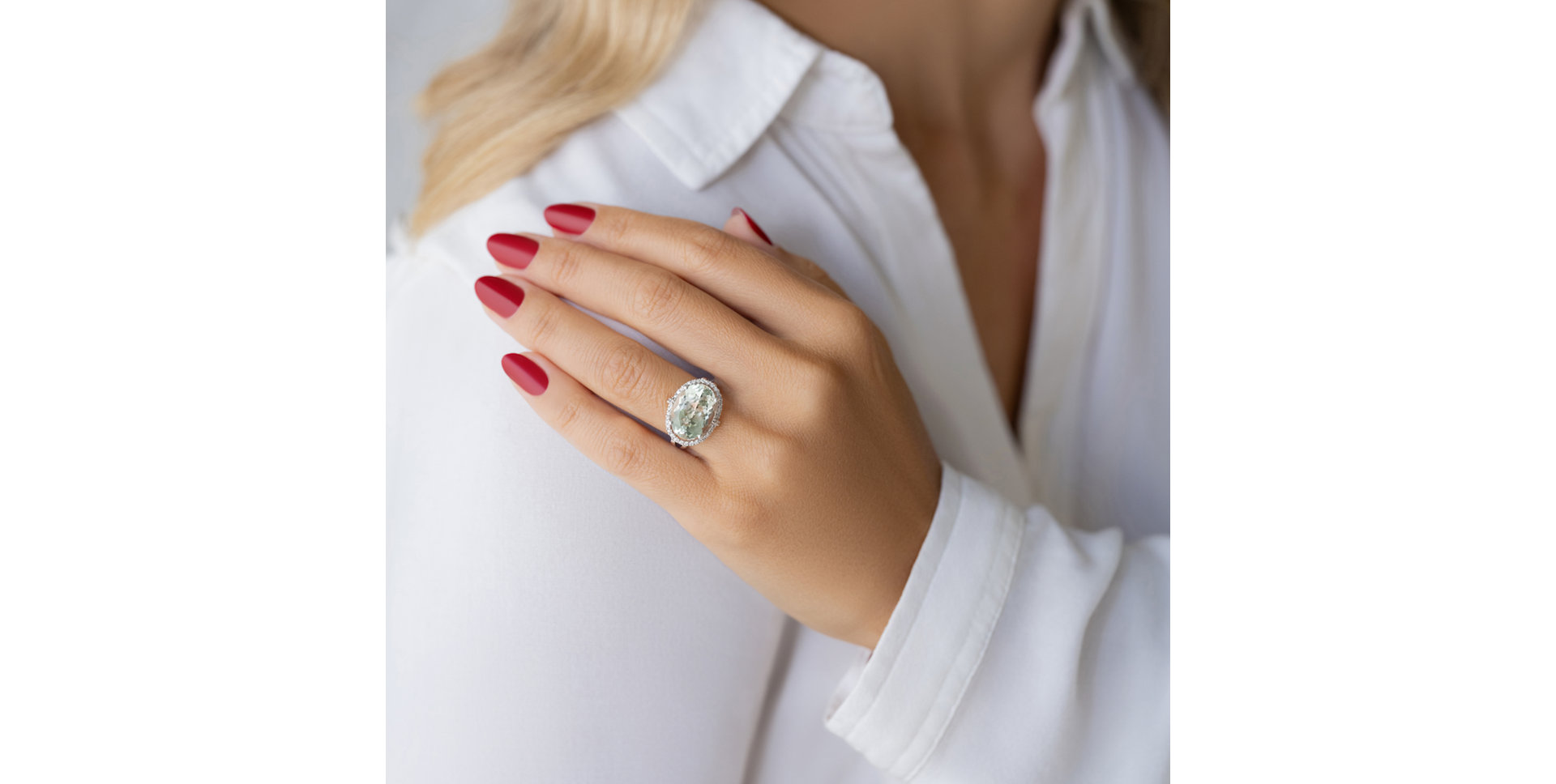 Prsteň s ametystom a diamantmi Forest Treasure