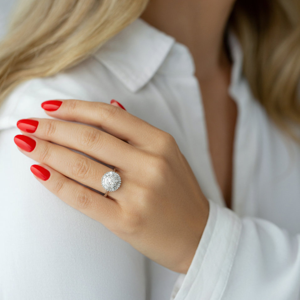 Prsteň s diamantmi Hilda