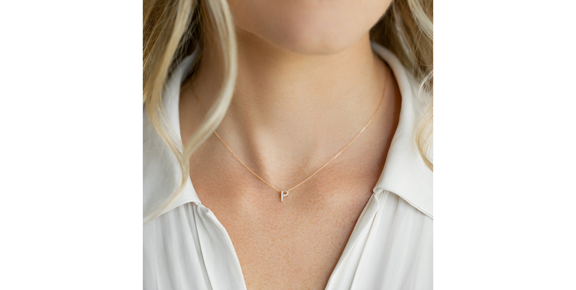 Náhrdelník s diamantmi Glittering Letter O