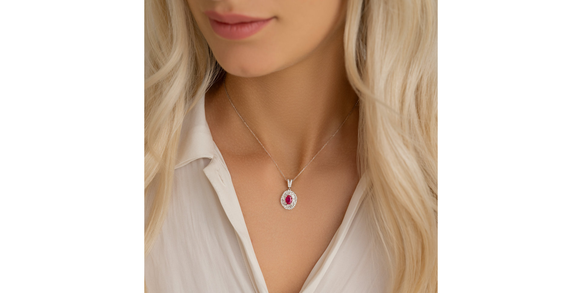 Přívěsok s rubínom a diamantmi The Edge of Destiny