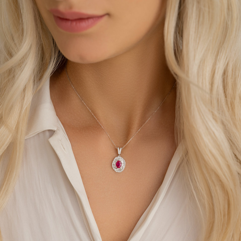 Přívěsok s rubínom a diamantmi The Edge of Destiny