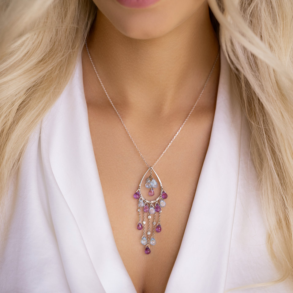 Náhrdelník s diamantmi a drahokamami Cattaneo