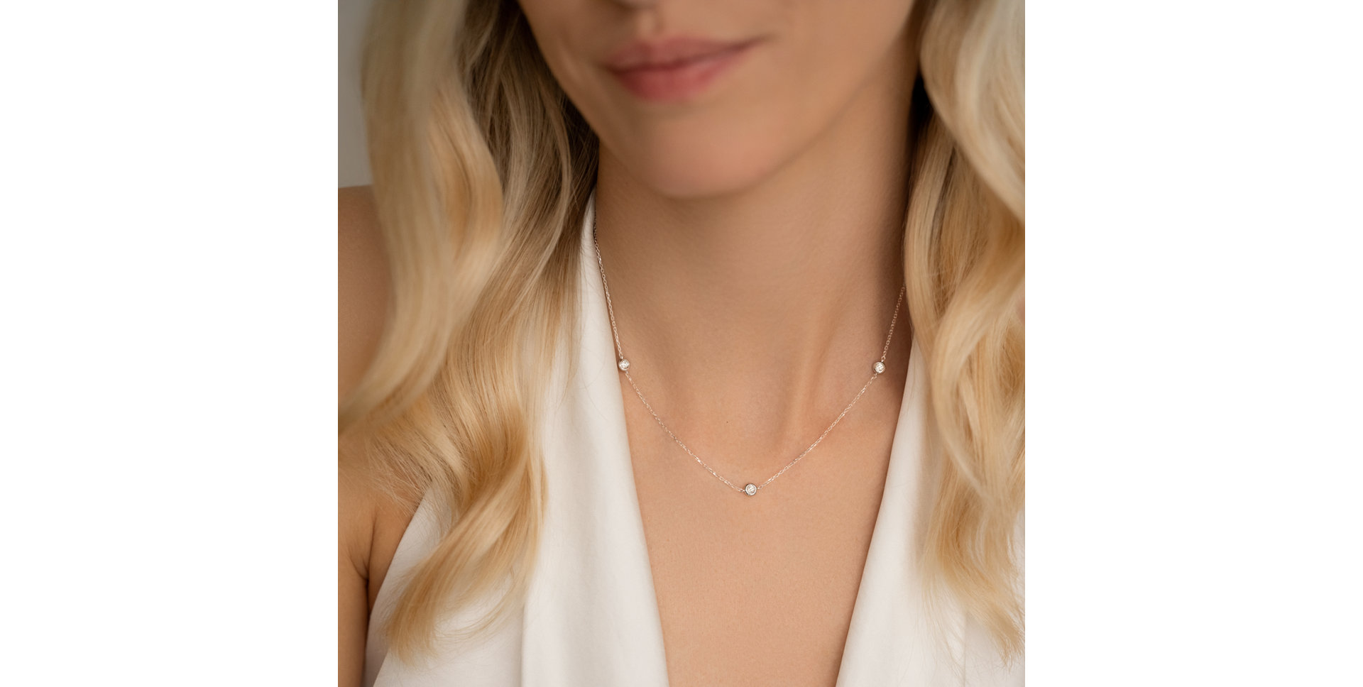 14kt biele zlato s diamantmi Sparkling Dots