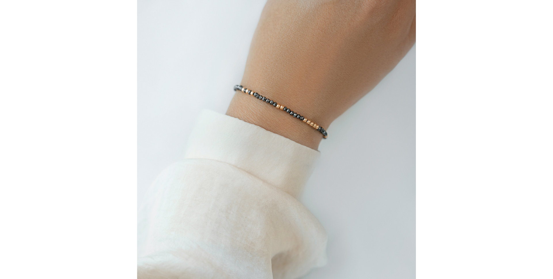 Náramok s čiernymi diamantmi Marbles Mood