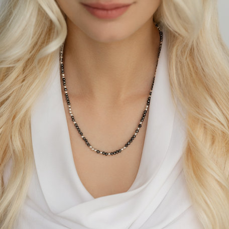 Náhrdelník s čiernymi diamantmi Night Chain