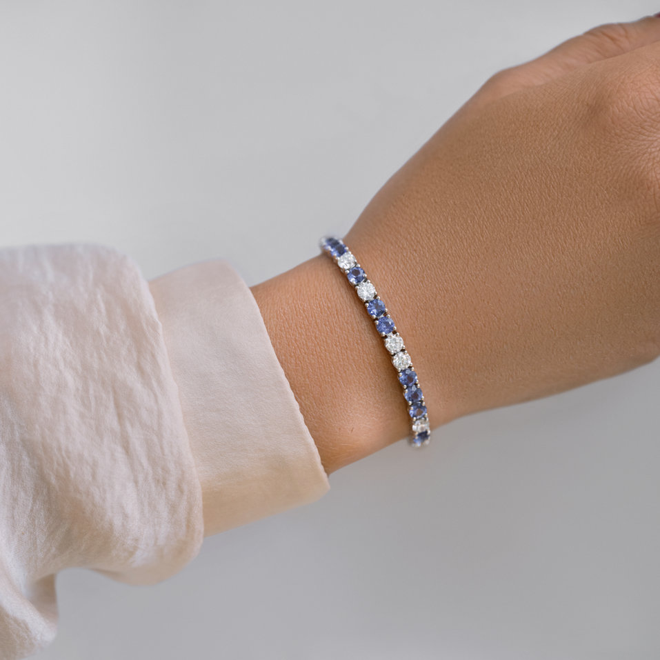 Náramok s diamantmi a tanzanitmi Belissia