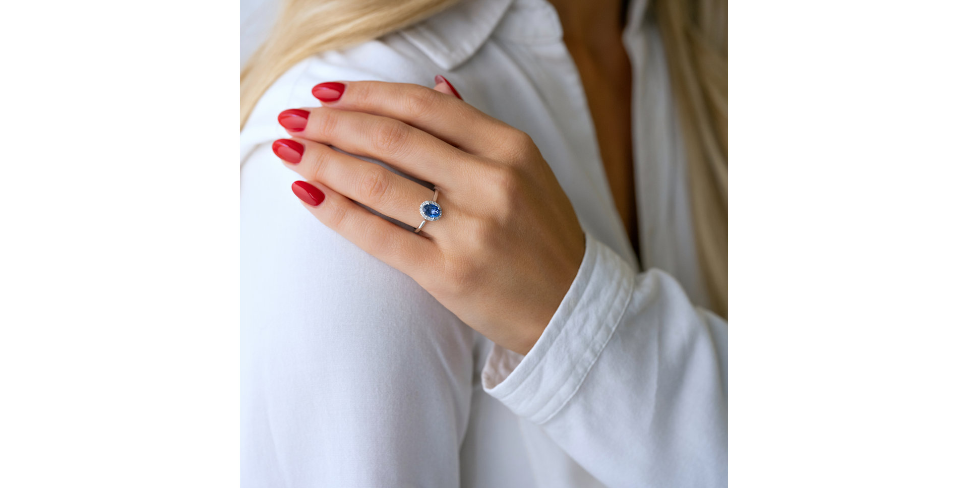 Prsteň s zafírom a diamantmi Princess Wish