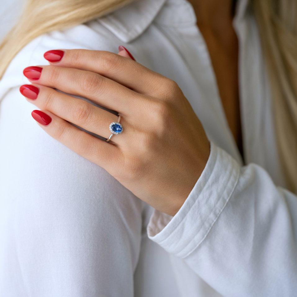 Prsteň s zafírom a diamantmi Princess Wish