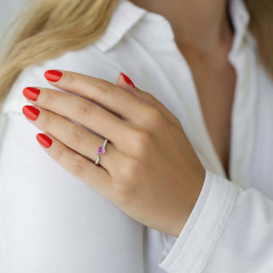 Prsteň s zafírom a diamantmi Spirit Love