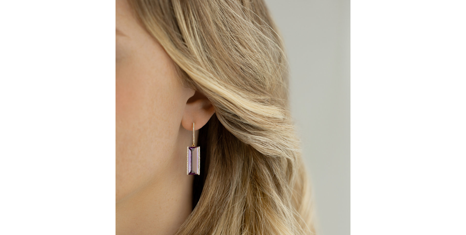 Náušnice s ametystom diamantmi Theophany