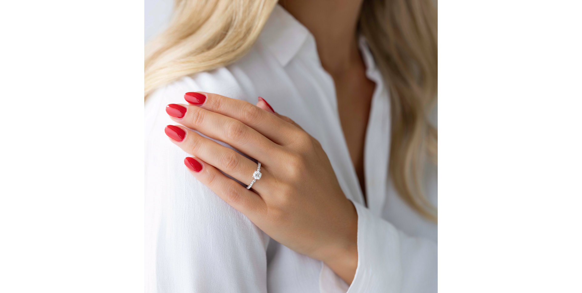 Prsteň 18kt biele zlato s diamantom Preciosa