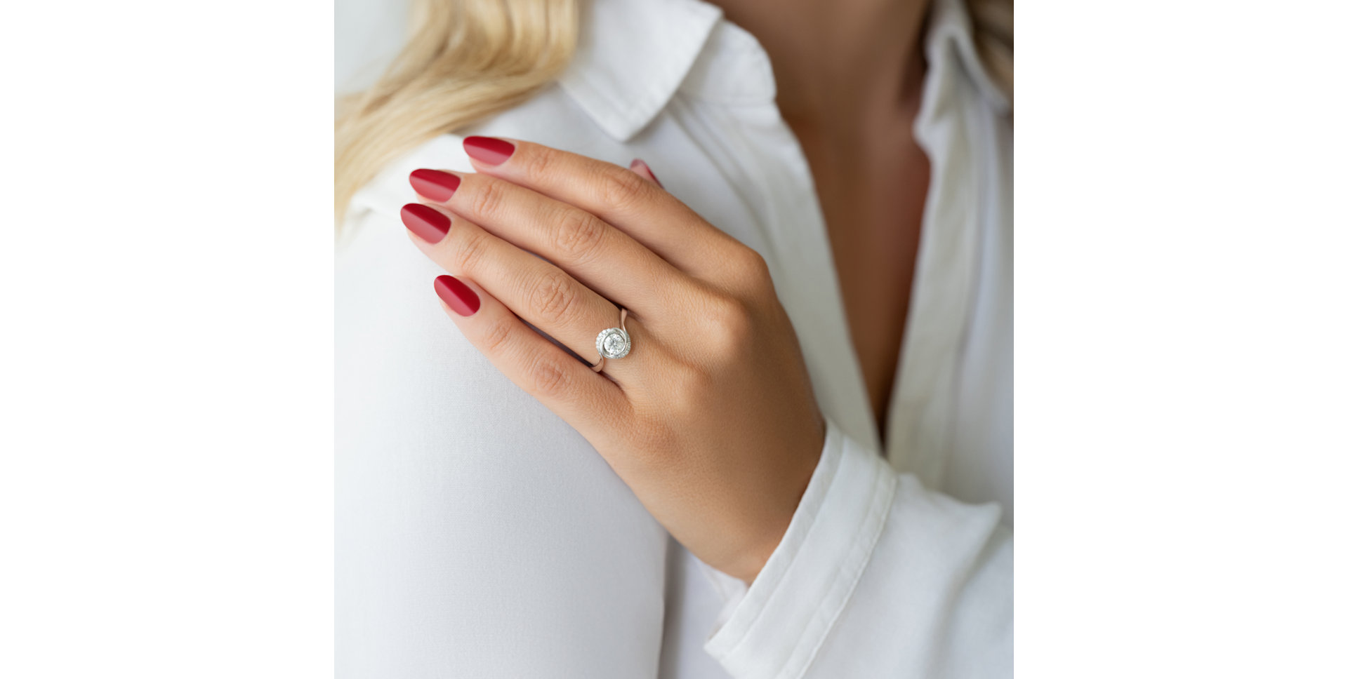 Prsteň 18kt biele zlato s diamantom Devoted Glow