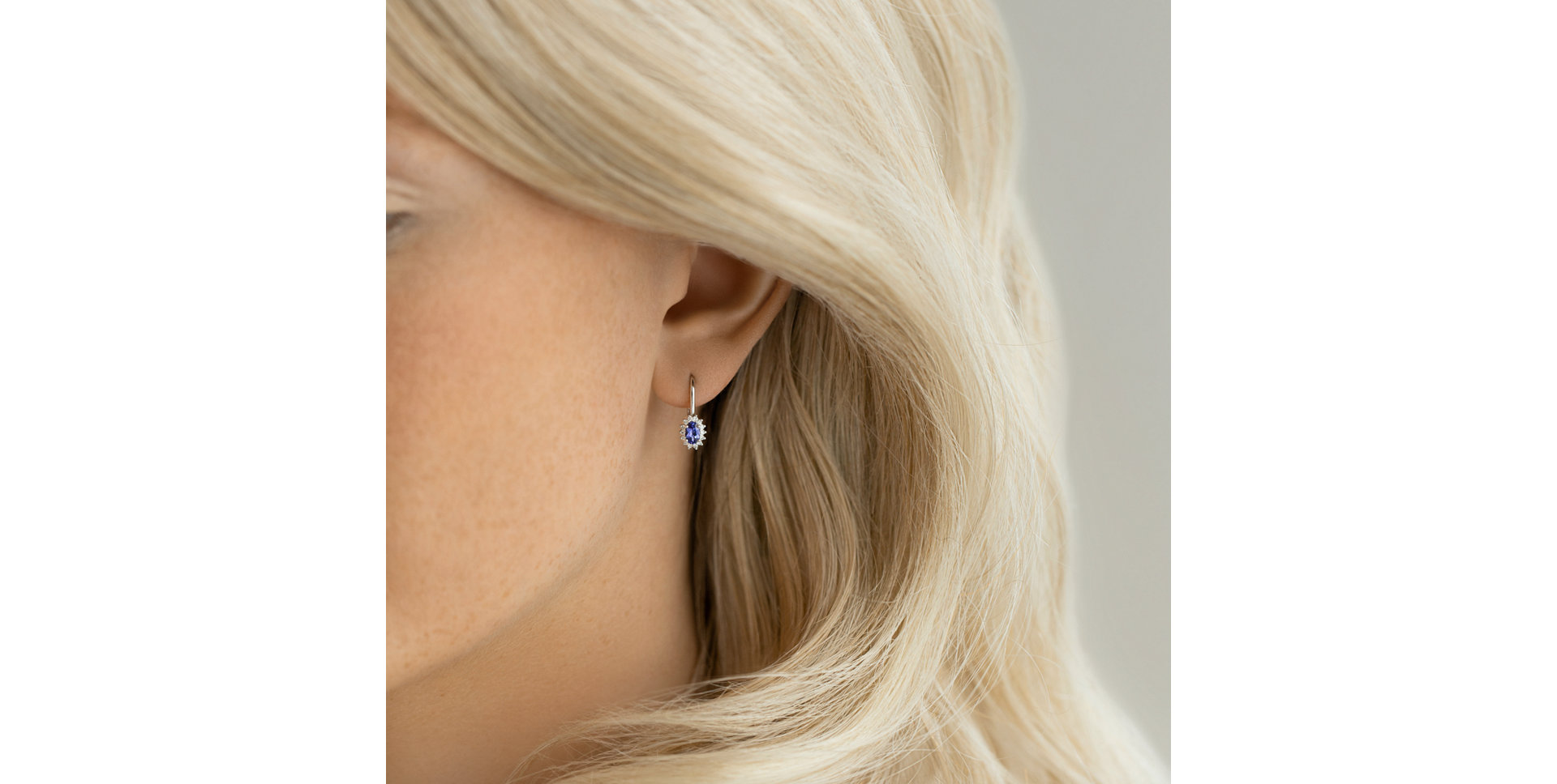 Náušnice s tanzanitom a diamantmi Princess Sparkle