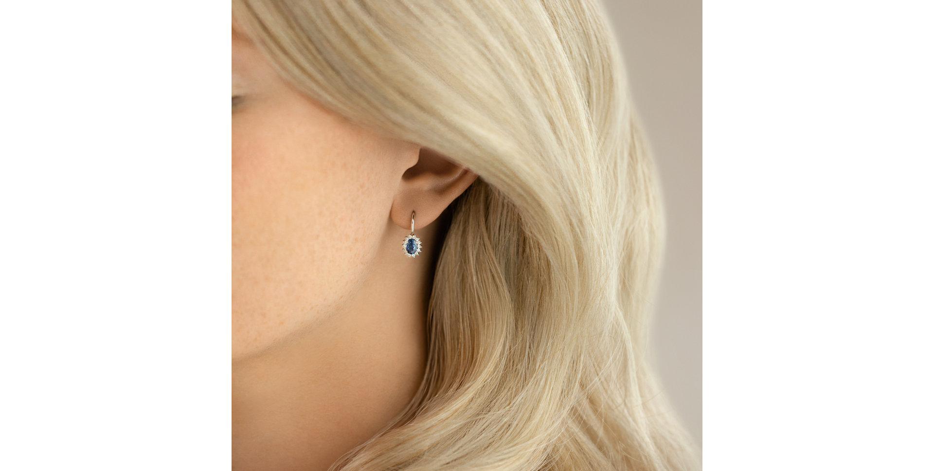 Náušnice so zafírom a diamantmi Princess Sparkle