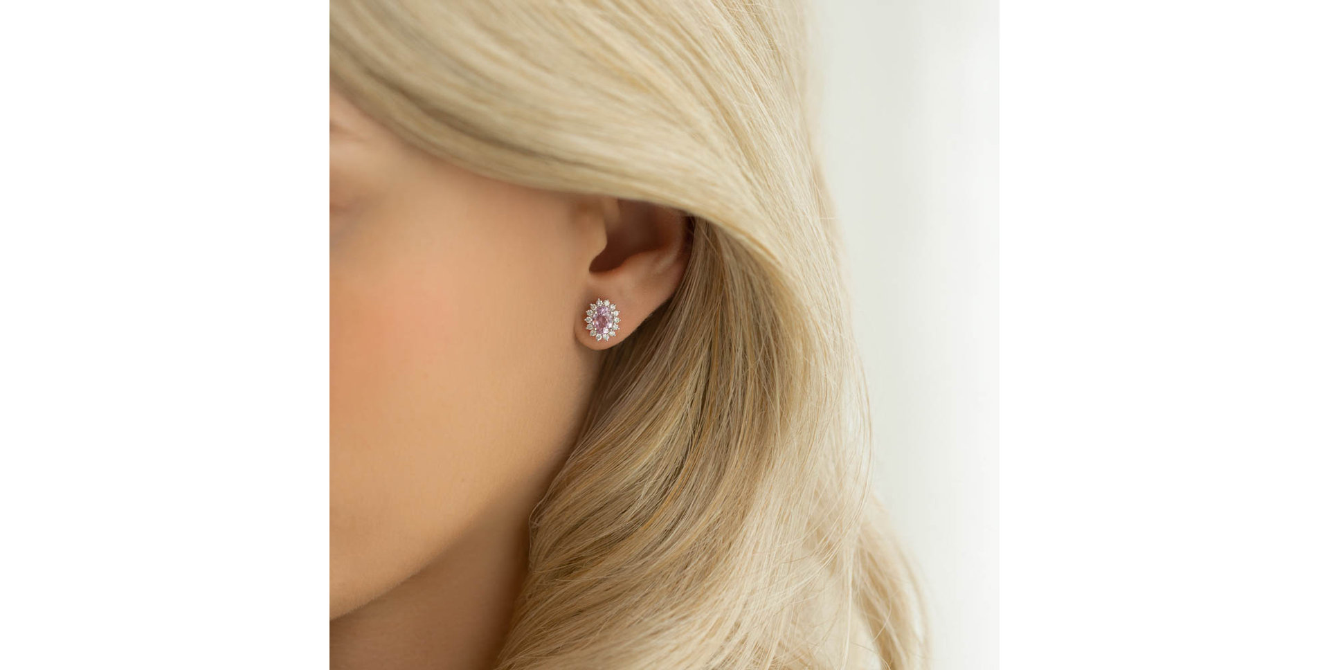 Náušnice s kunzitom a diamantmi Princess Sparkle