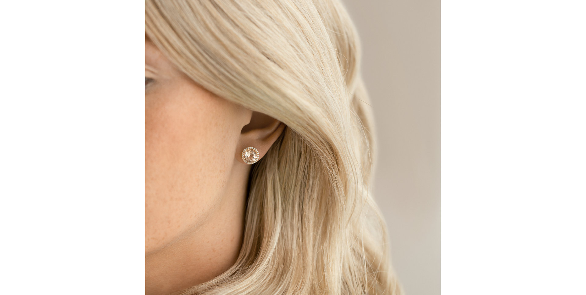 Náušnice s morganitom a diamantmi Cranston