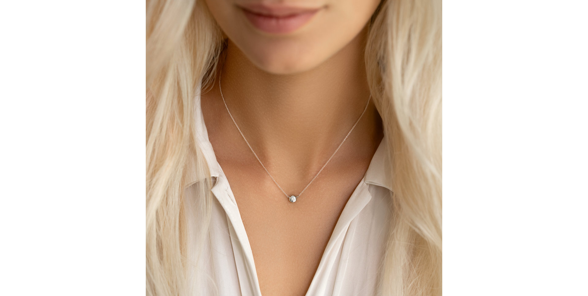 14kt biele zlato s diamantom Sparkling Drop