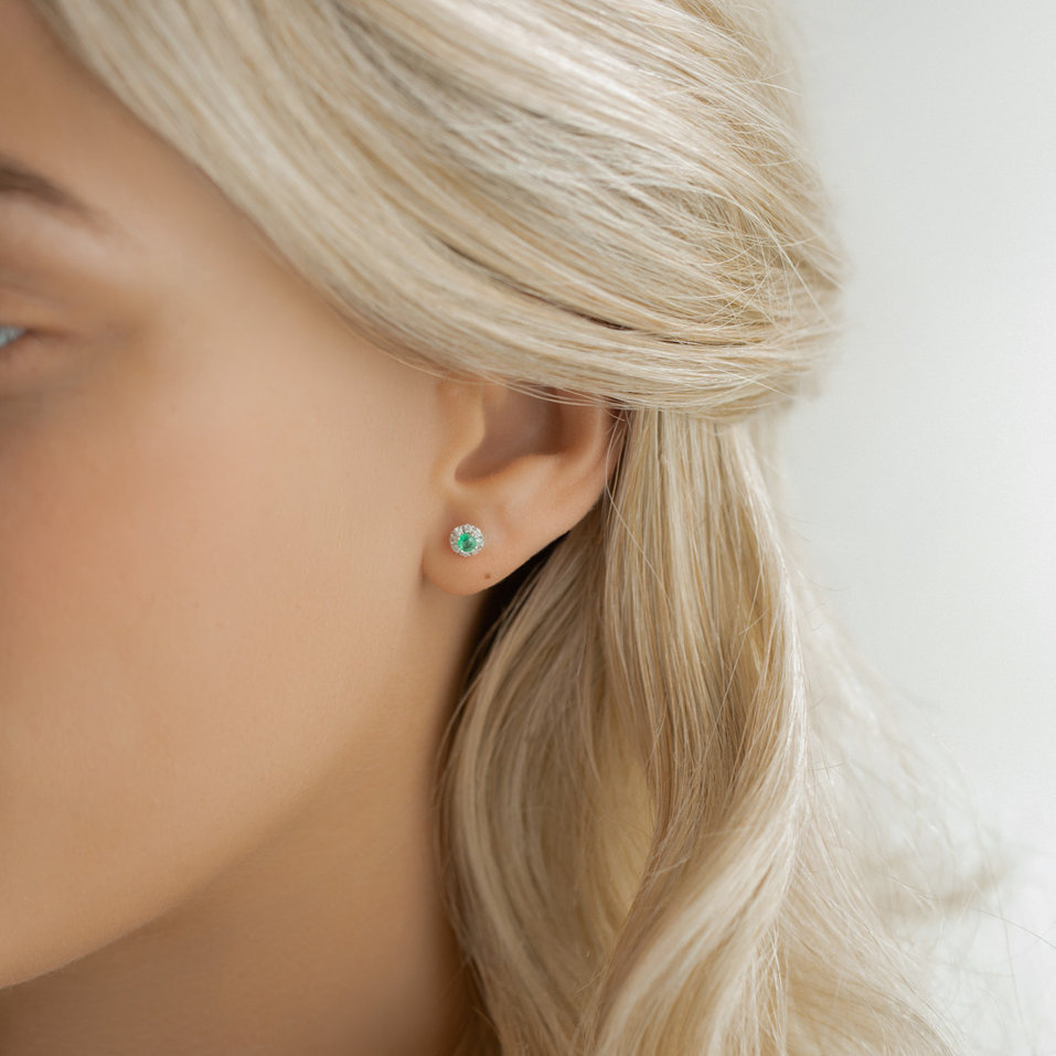 Náušnice s diamantmi a zafírom Everyday Glow