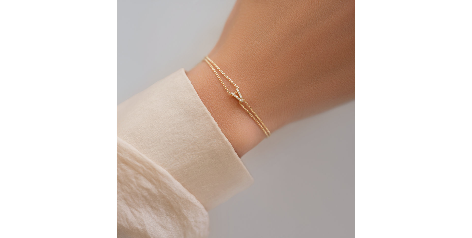 Náramok 14kt ružové zlato s diamantom Náhrdelník s briliantmi Waterfall Heaven