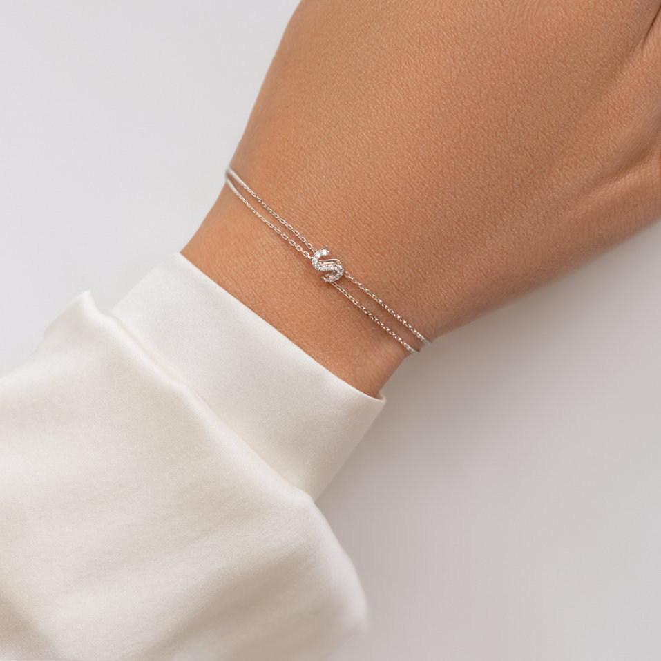 Náramok 14kt biele zlato s diamantom Náhrdelník s briliantmi Waterfall Heaven