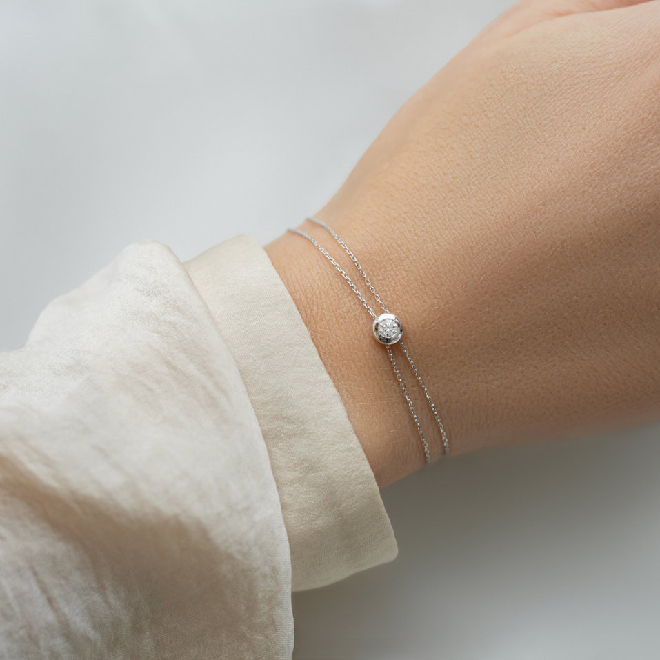 Náramok 14kt biele zlato s diamantmi Cosmic Magic