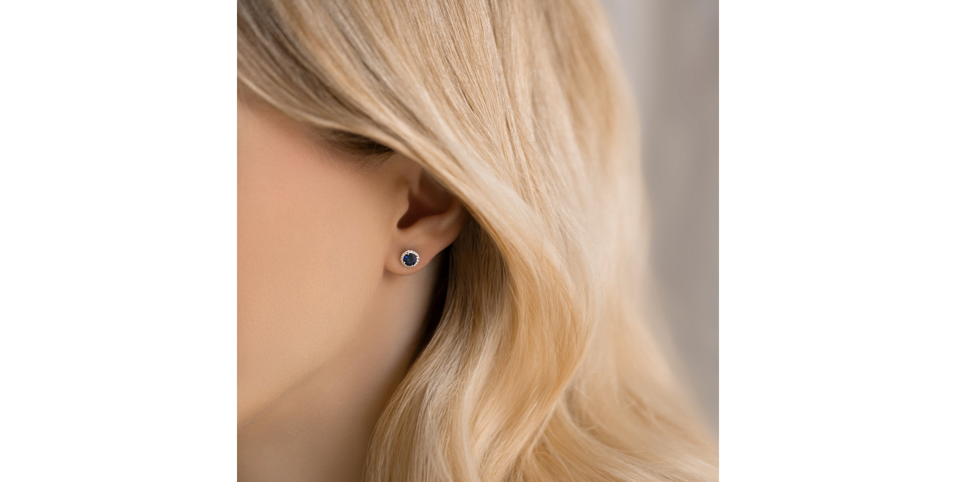 Náušnice s zafírom a diamantmi Rimmon