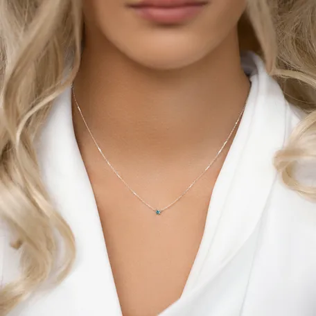 Náhrdelník 14kt biele zlato s diamantom Essential Drop