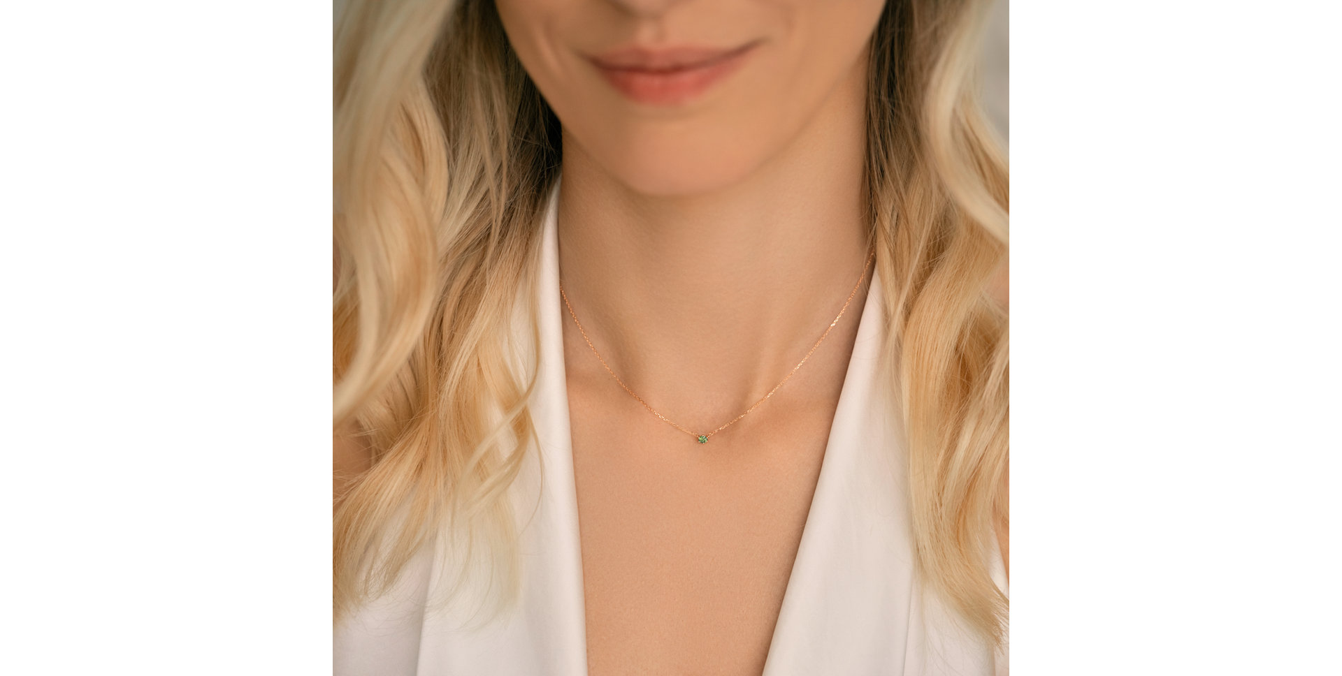 Náhrdelník so zeleným diamantom Essential Drop