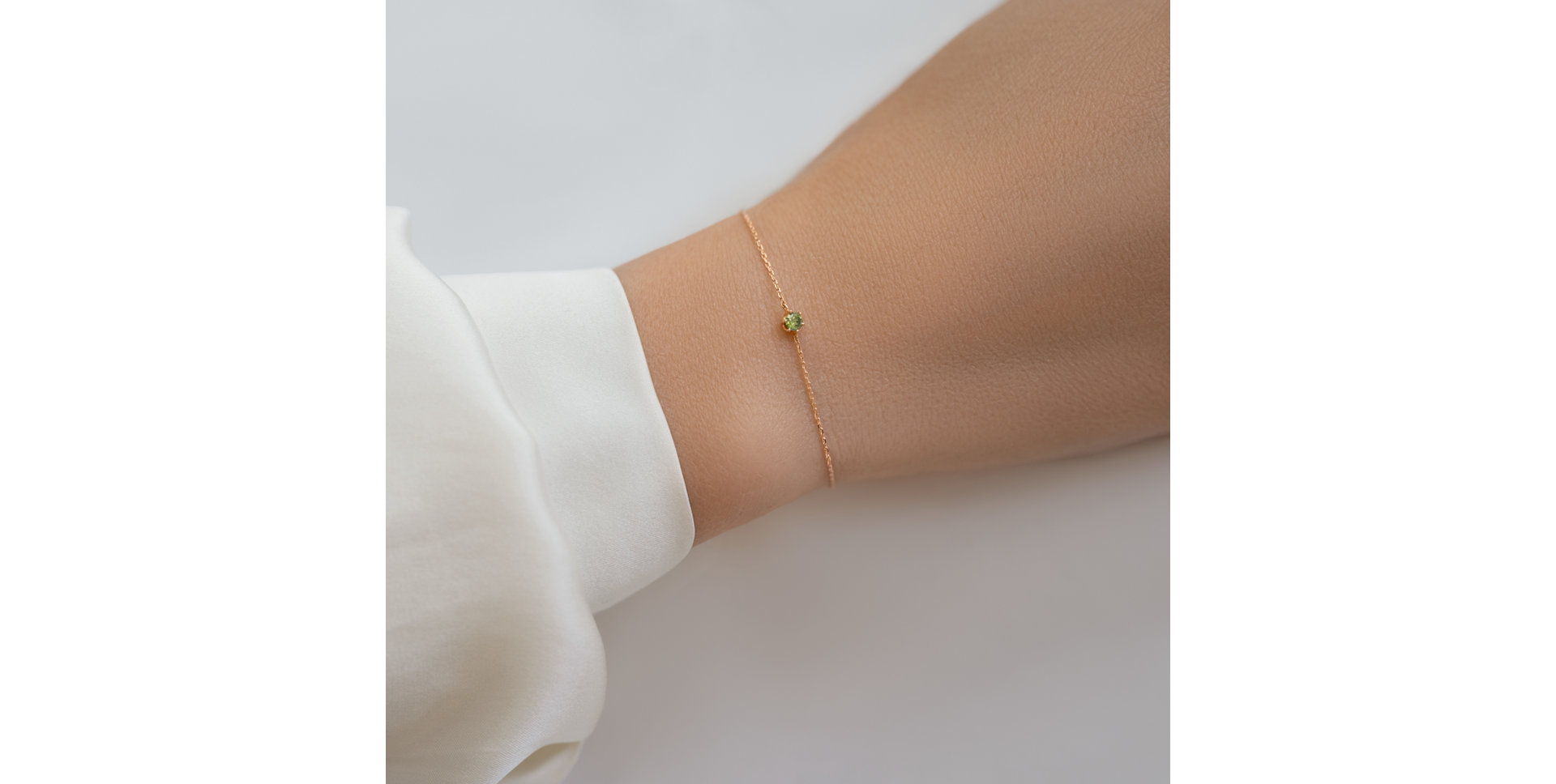 Náramok so zeleným diamantom Essential Shine