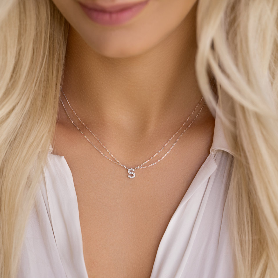 Náhrdelník s diamantmi Shiny Alphabet