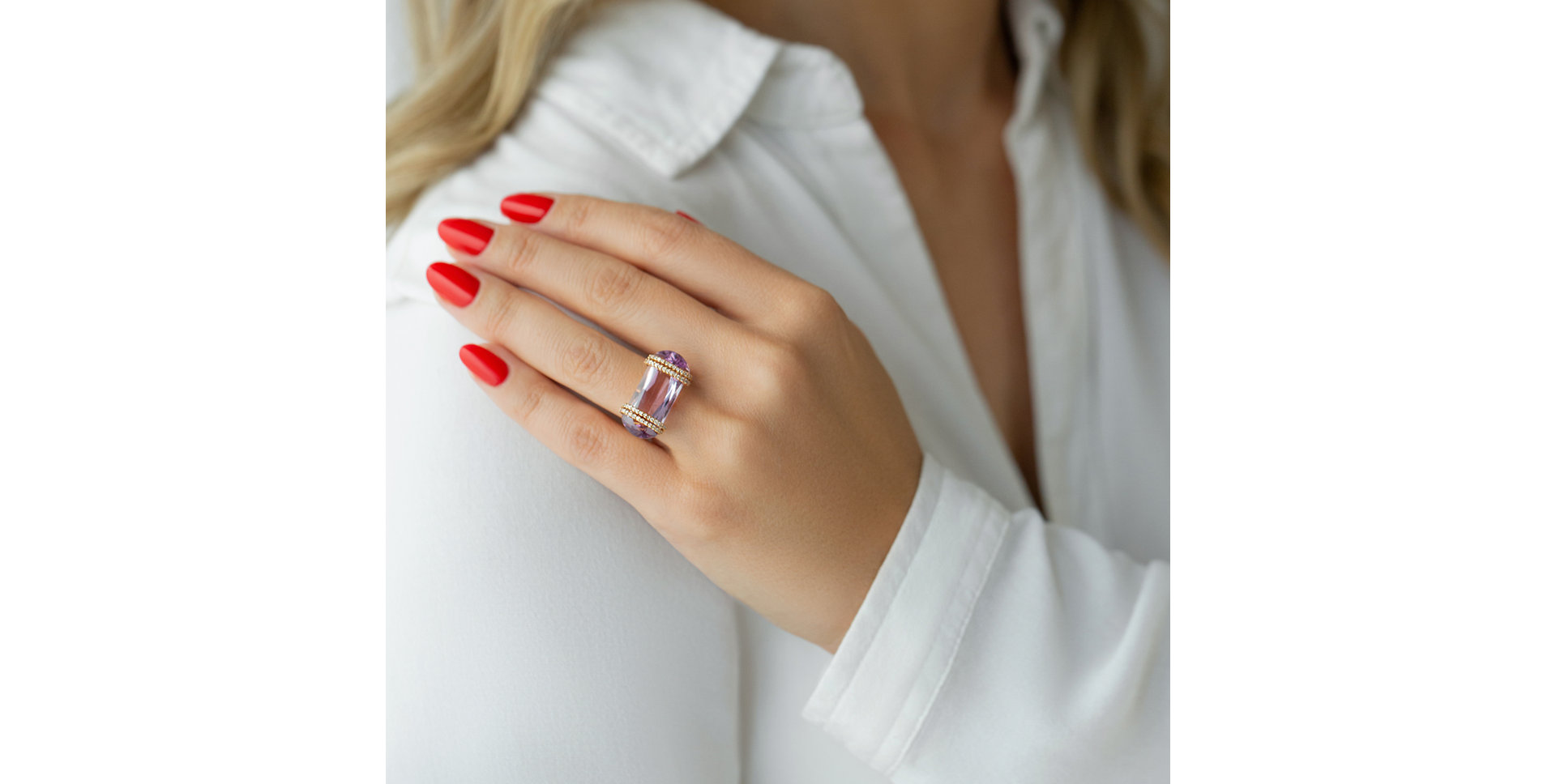 Prsteň s ametystom a diamantmi Valanar