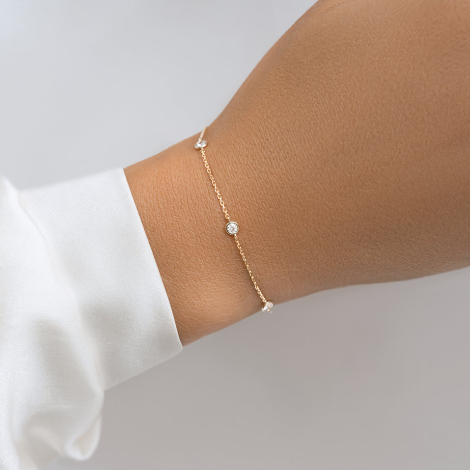 Náramok 14kt biele zlato s diamantom Crazier Love