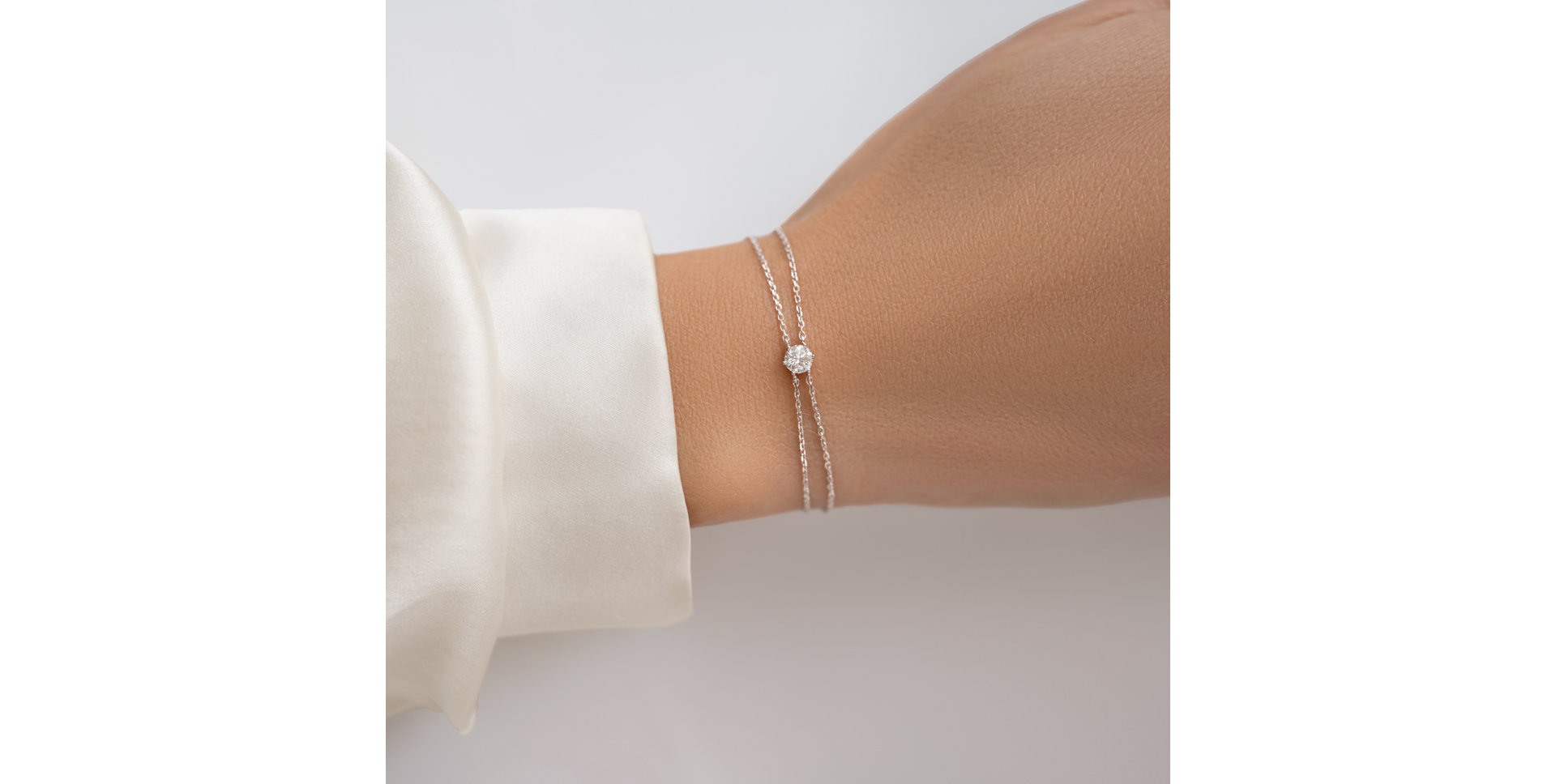 Náramok 14kt biele zlato s diamantom Essential Shine