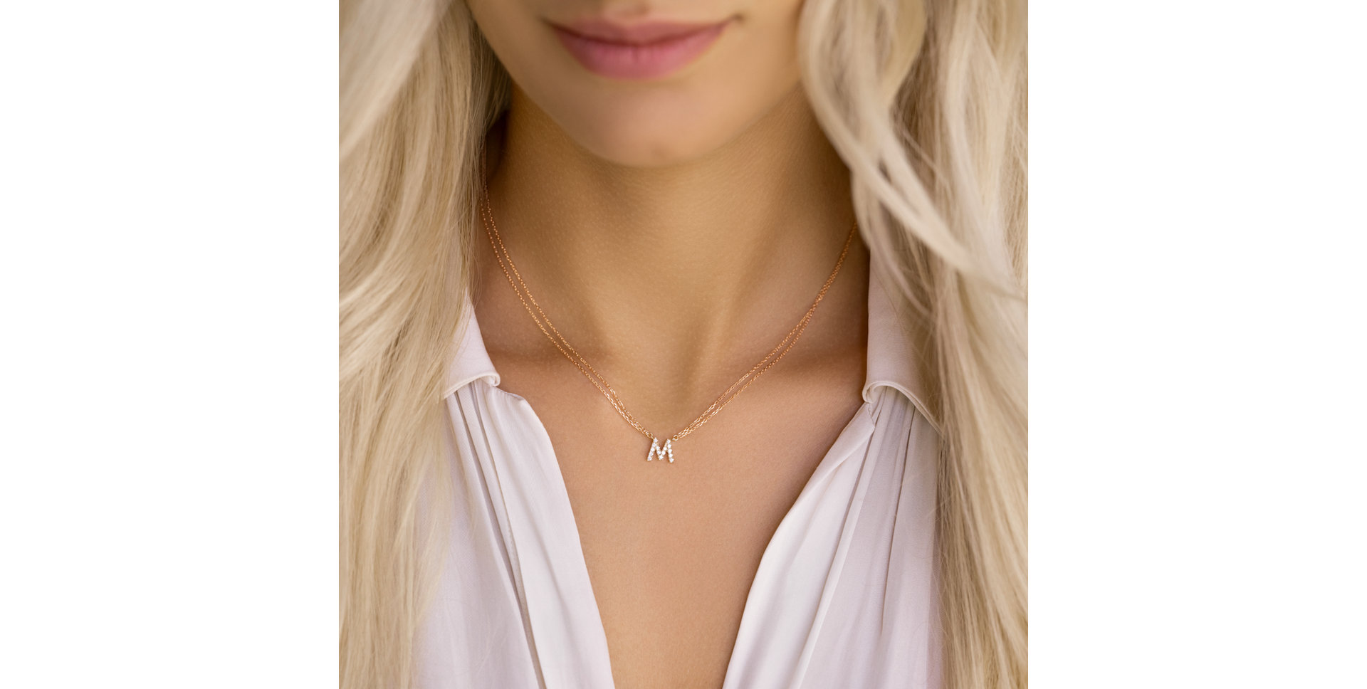 Náhrdelník 14kt ružové zlato s diamantom Náhrdelník s briliantom Luxury Clam