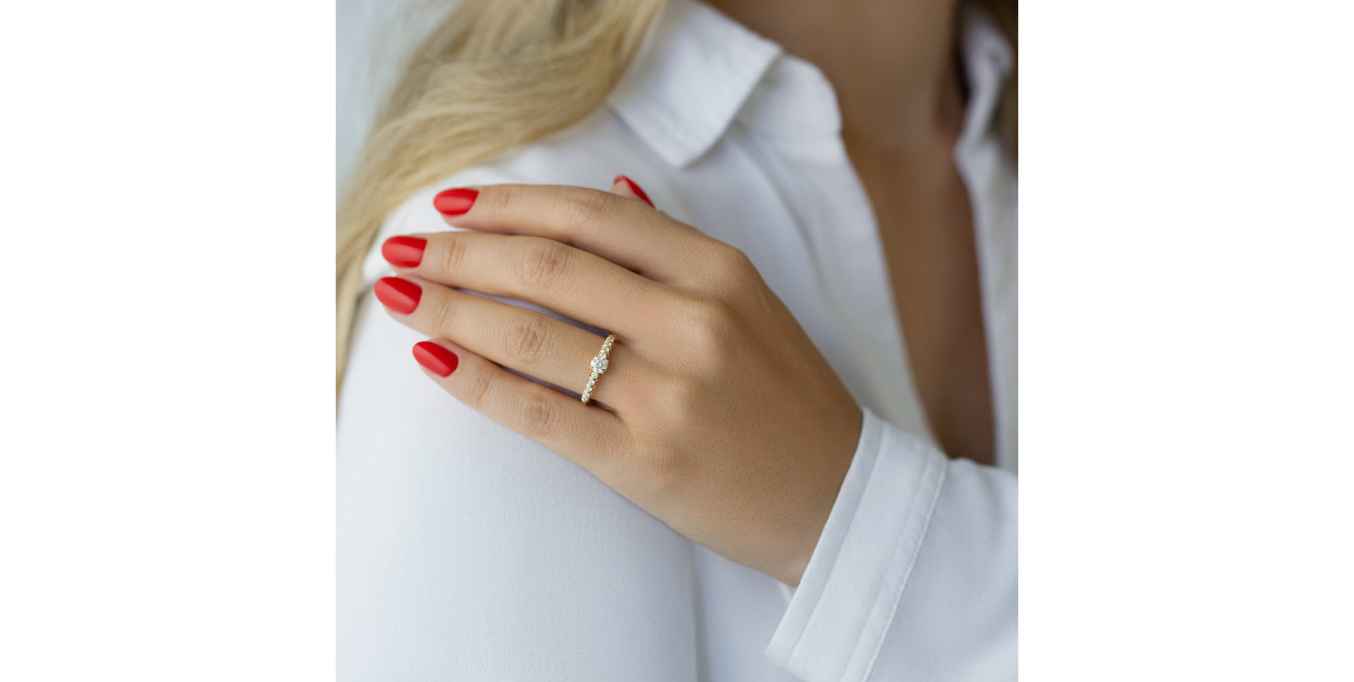 Prsteň 14kt biele zlato s diamantmi Prsteň ALO Ranger