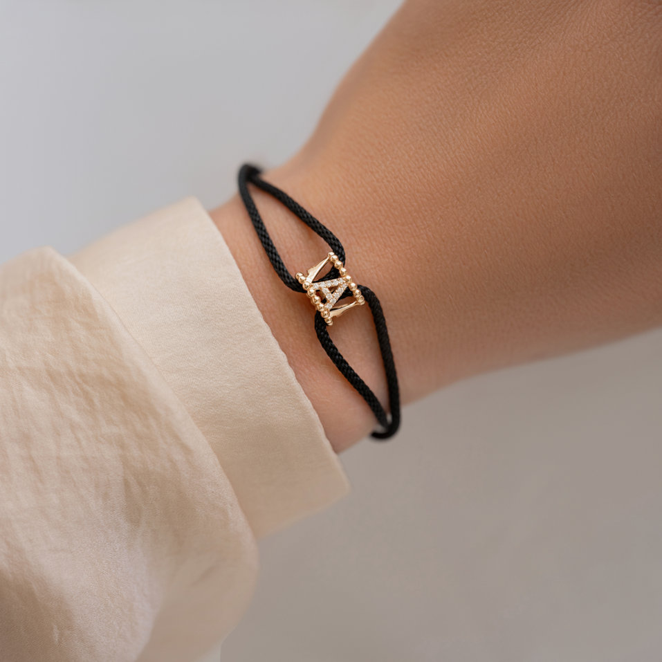 Náramok 14kt ružové zlato s diamantom Magnificent Letter