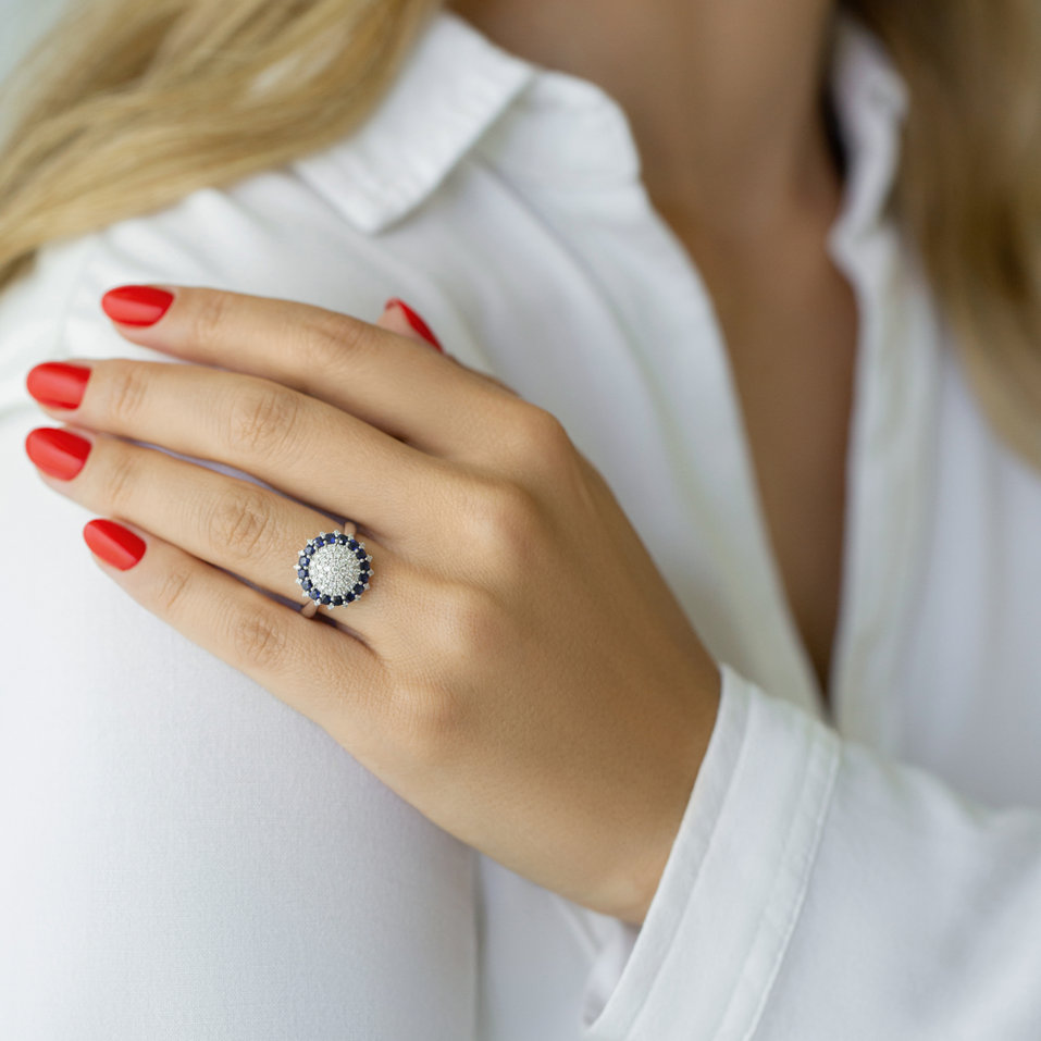 Prsteň s diamantmi a zafírmi Eclipse