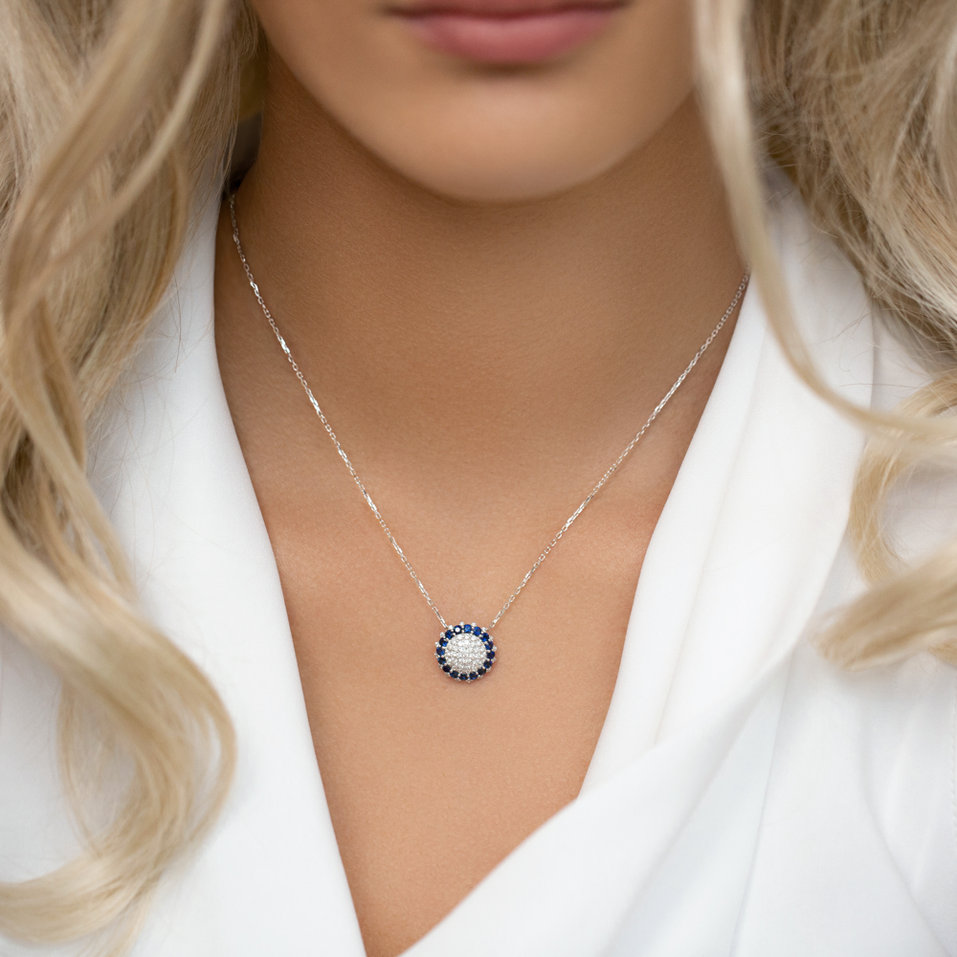 Náhrdelník s diamantmi a zafírmi Eclipse