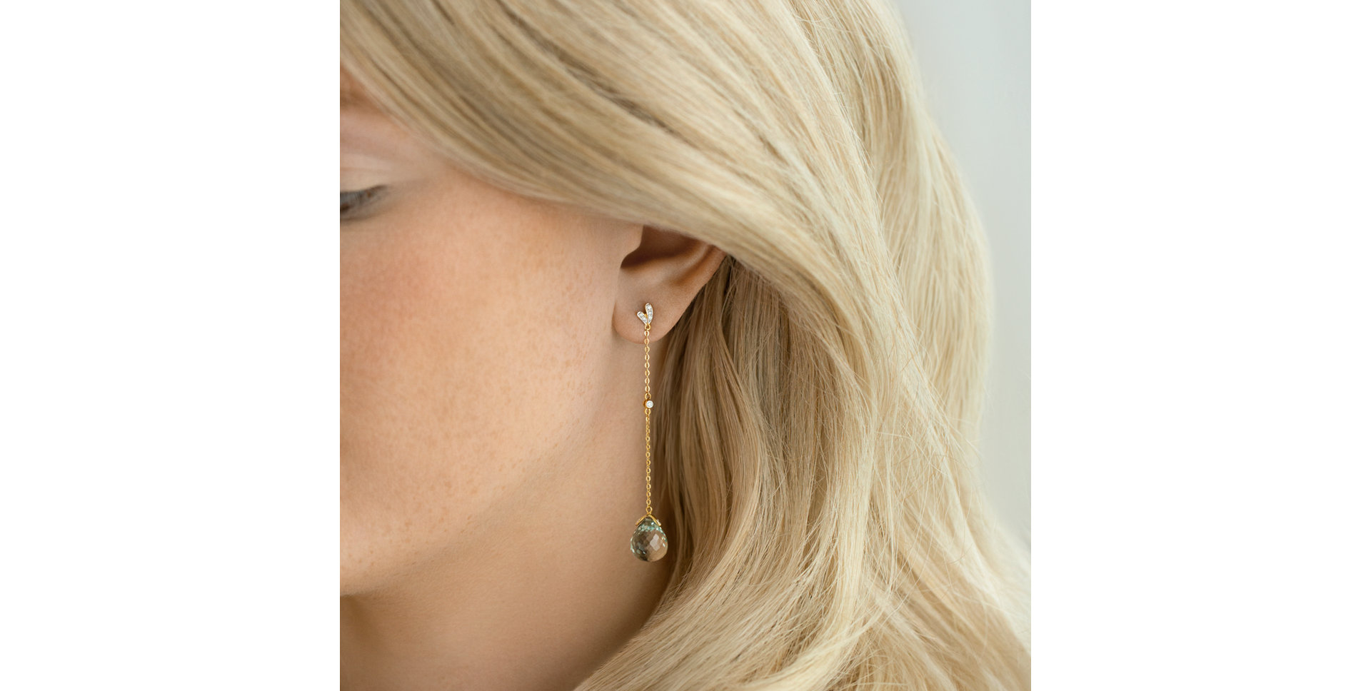 Náušnice s ametystom a diamantmi Mezesia