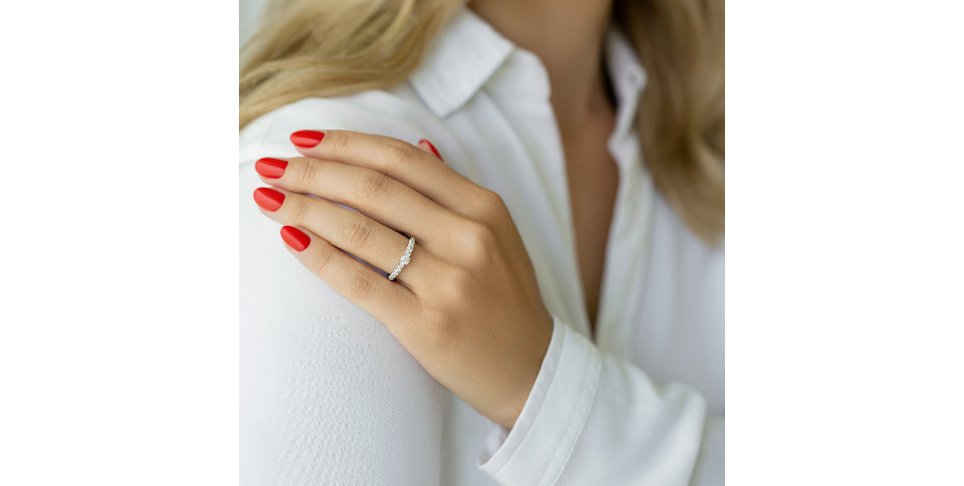 Prsteň 14kt biele zlato s diamantmi Prsteň ALO Ranger