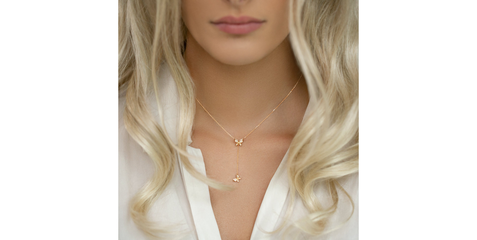 Náhrdelník s diamantmi Dancing Wings