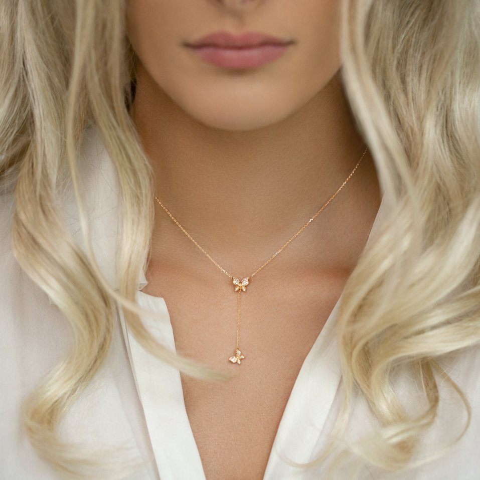 Náhrdelník s diamantmi Dancing Wings