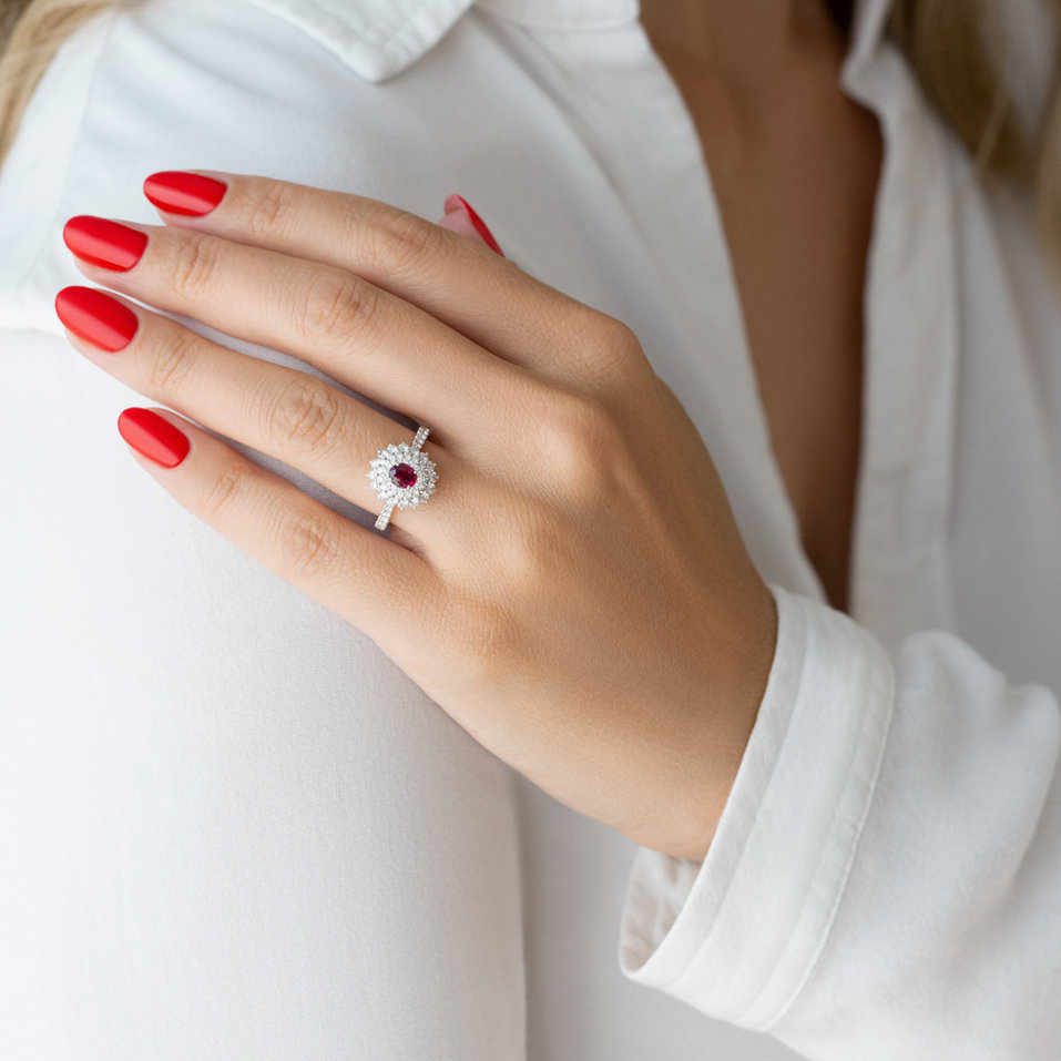 Prsteň so zafírom a diamantmi Frozen Drop