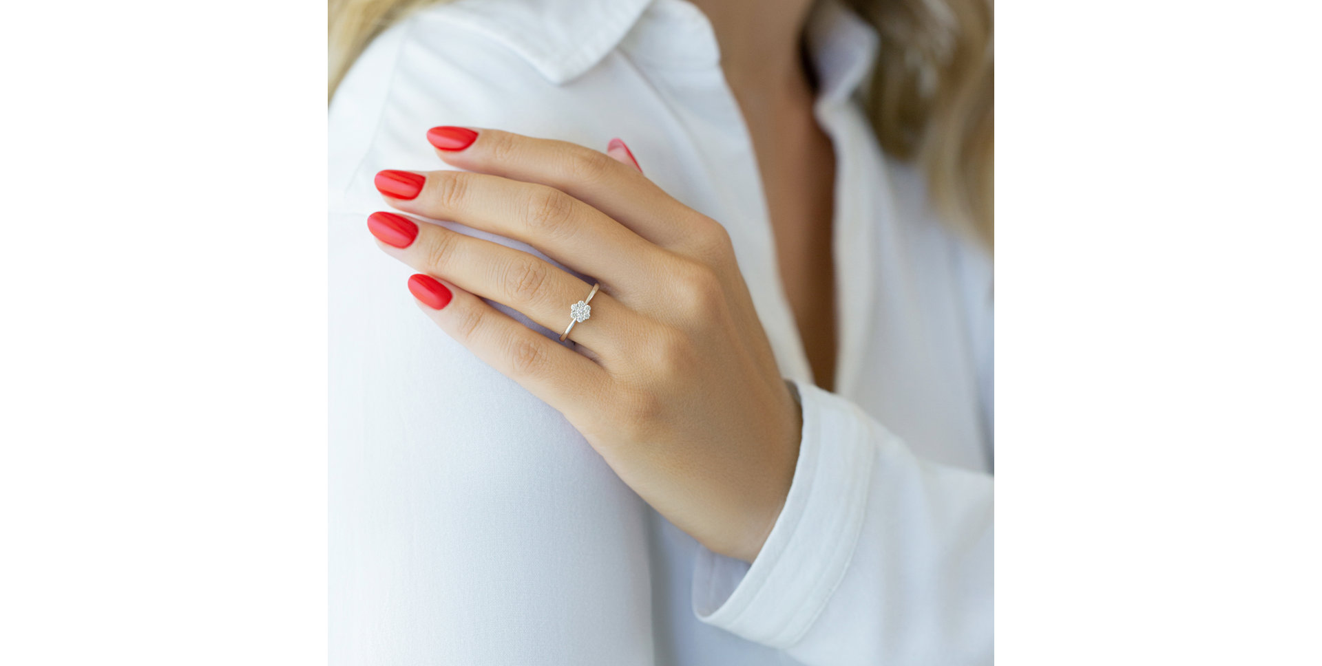 Prsteň s diamantmi Shiny Flower