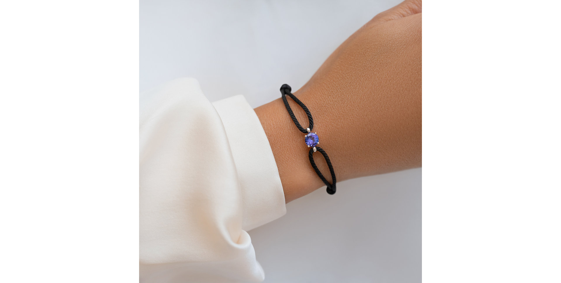 náramok 14kt ružové zlato s rhodolitom purple Delilah