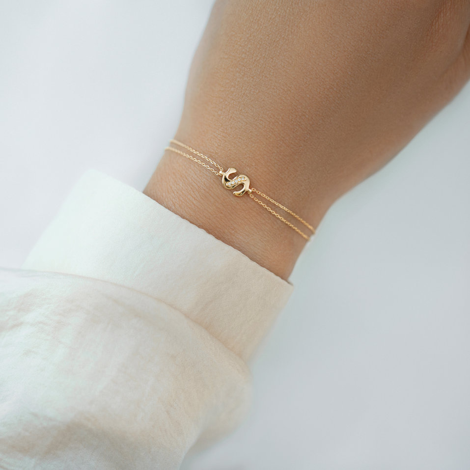 Náramok s diamantmi Alluring Letter