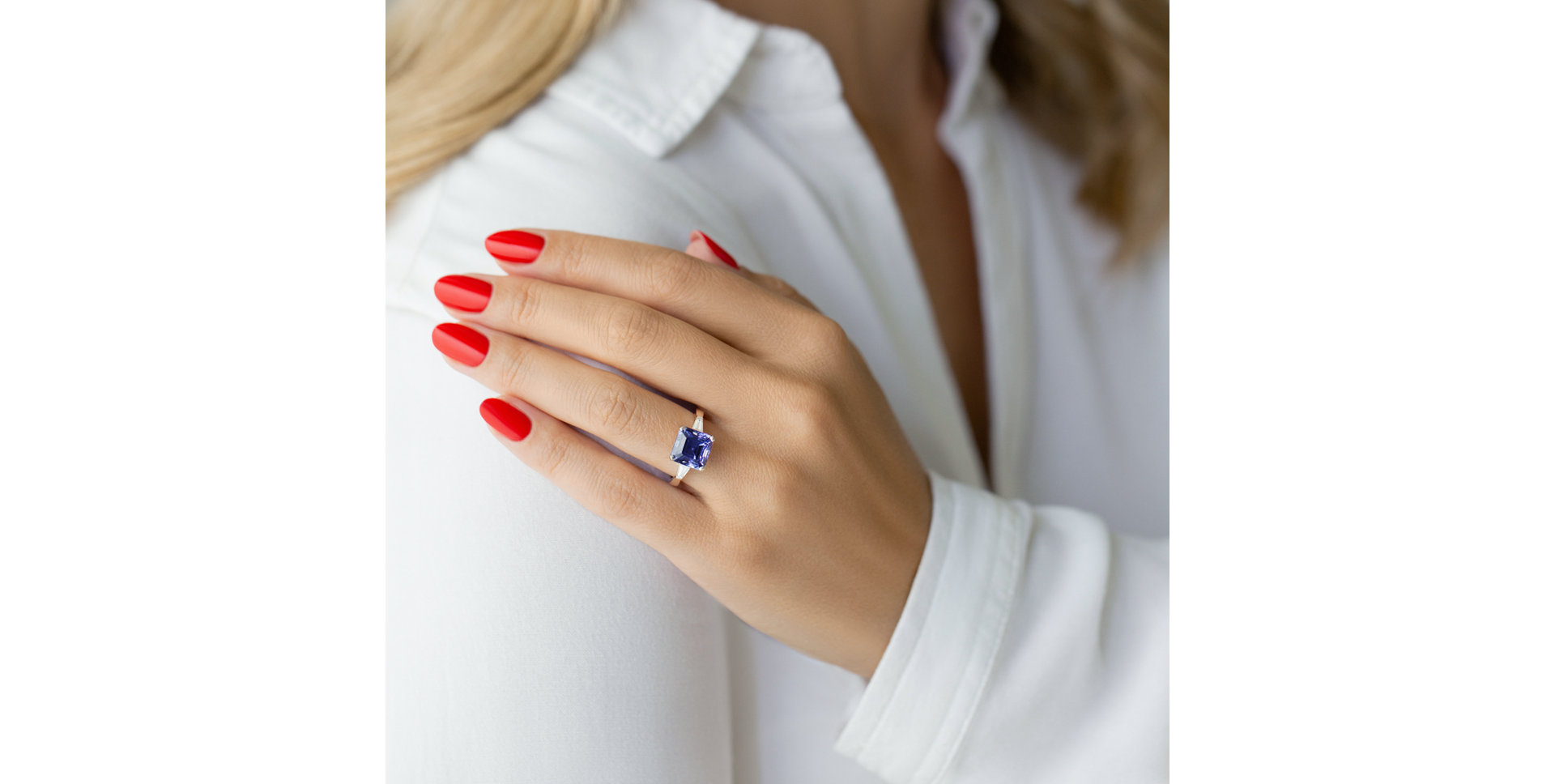 Prsteň s tanzanitom a diamantmi Coronation Destiny