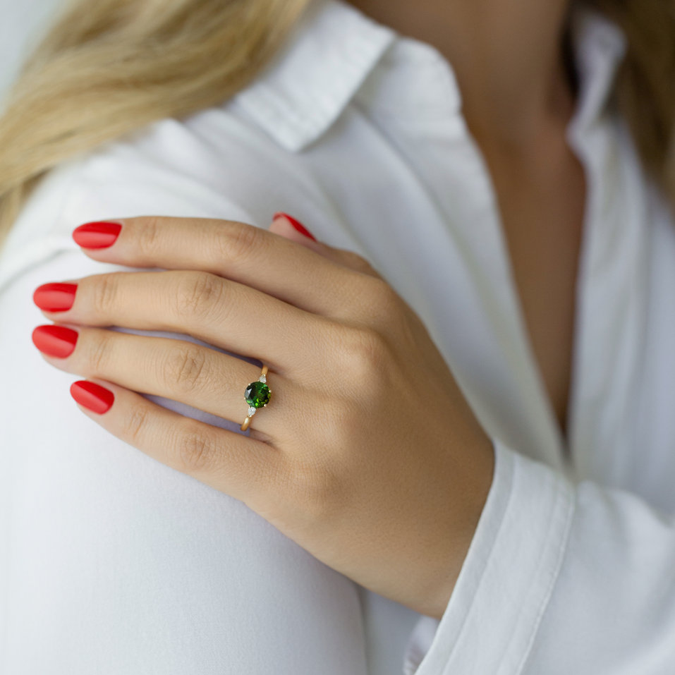 Prsteň s turmalinom a diamantmi Royal Oasis