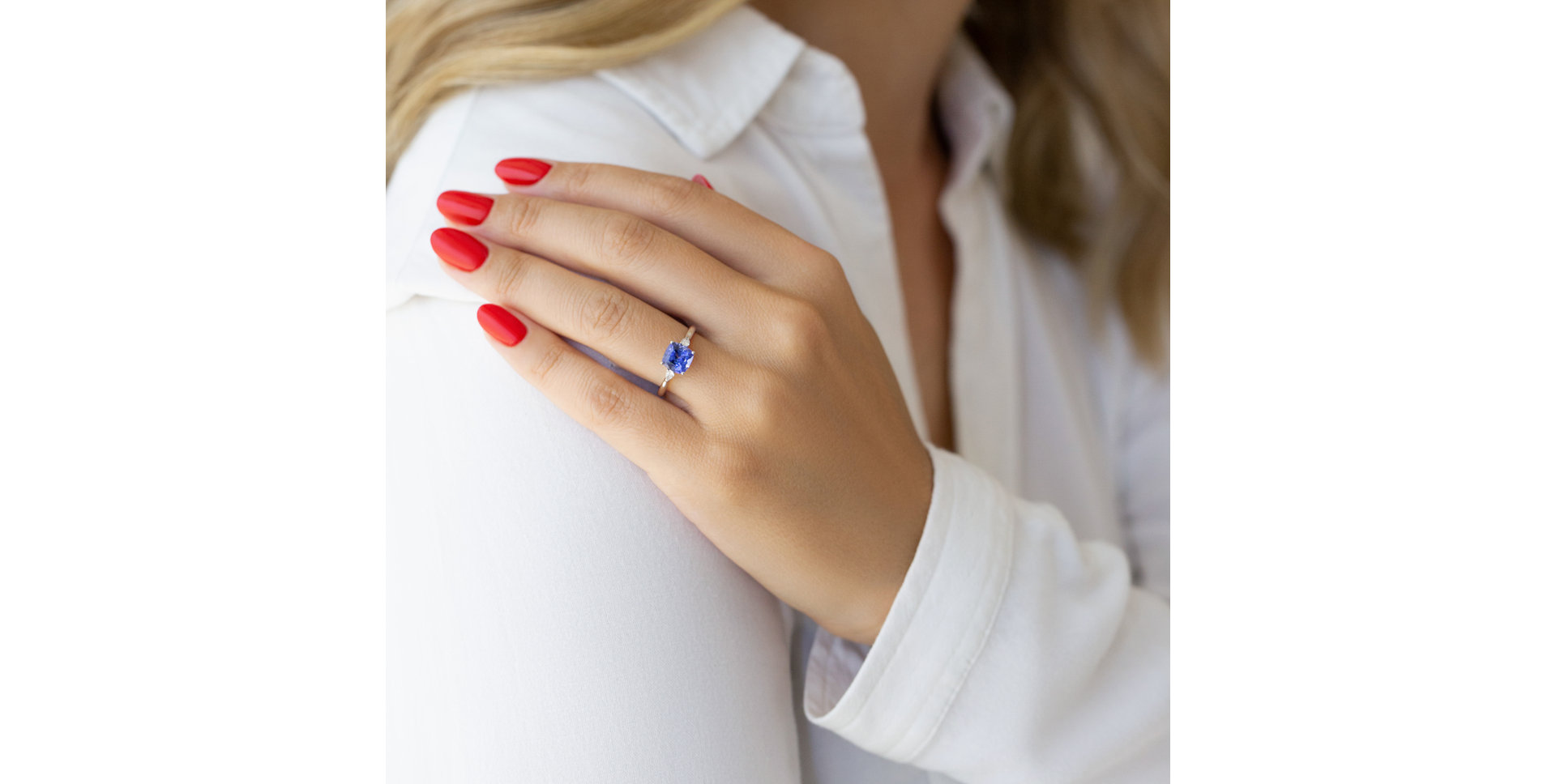 Prsteň zlato s diamantmi a Tanzanitom Marigold